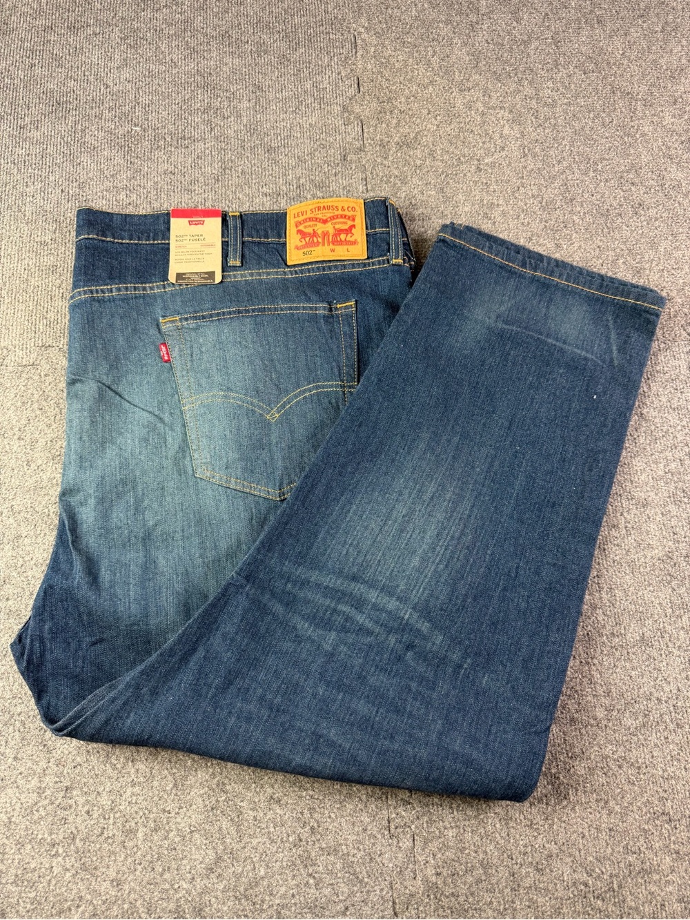 Levi’s 502 Stretch Mens Cotton Blend Jeans Size 52x29 Blue NWT